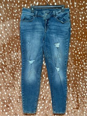 Maurices Medium Blue Distressed Skinny Jeans for Women